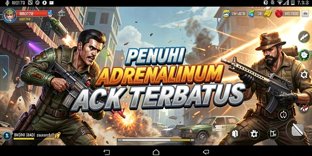Tangkapan layar utama BRO178 menampilkan aksi seru dalam gameplay.