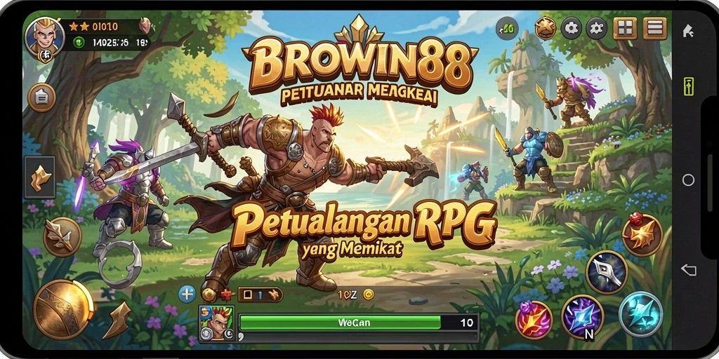 Tangkapan layar BROWIN88 yang menunjukkan aksi pertarungan seru di dunia RPG.
