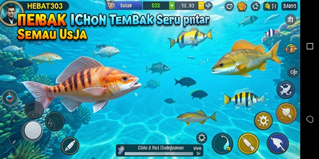 Tampilan gameplay seru HEBAT303 saat menembak ikan.