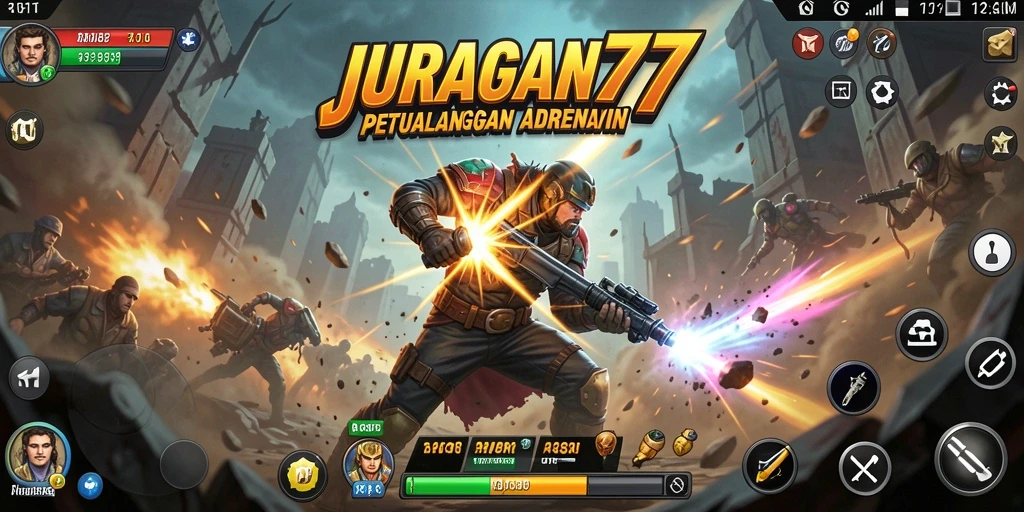 Tampilan screenshot menampilkan aksi seru di JURAGAN77.