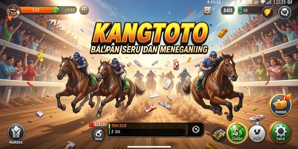 Tampilan gameplay KANGTOTO yang memukau saat balapan.