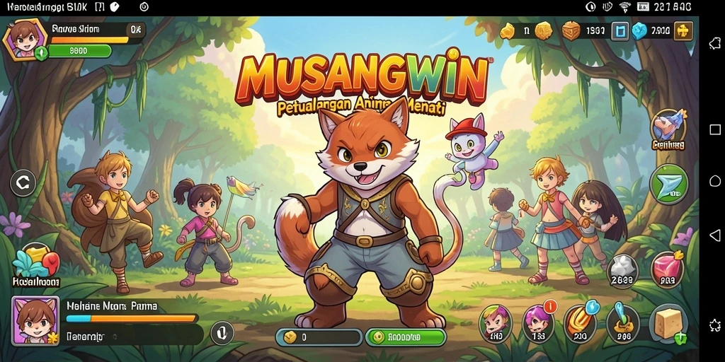 Tampilan gameplay menarik dari MUSANGWIN dengan karakter Anime yang beraksi.