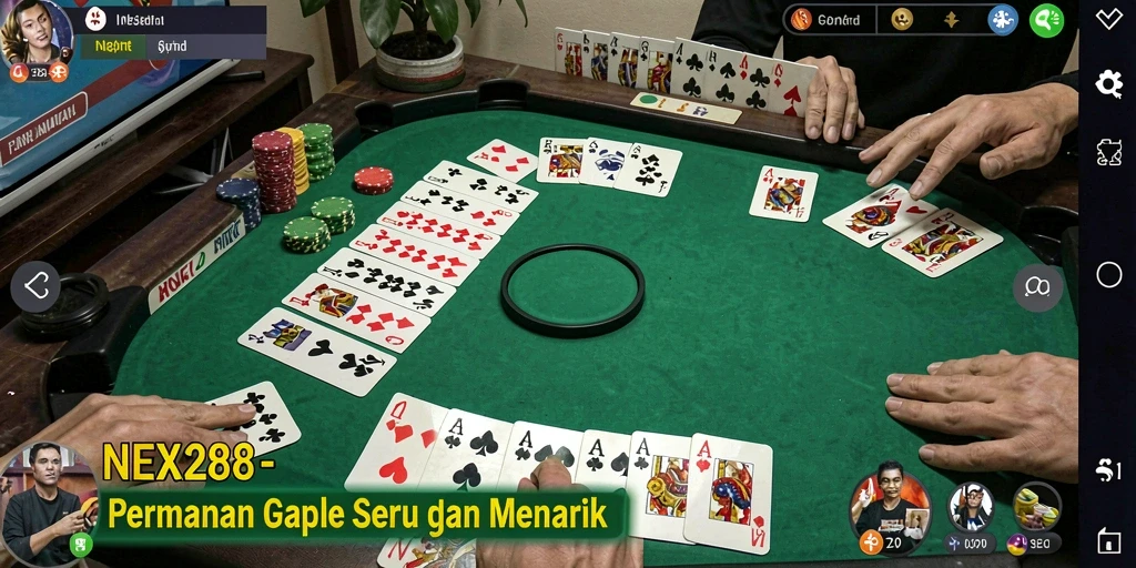 Tampilan gameplay seru dengan fitur multiplayer gaple.