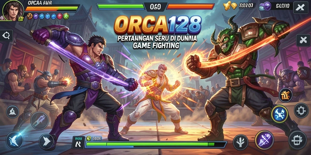 Tampilan menegangkan dari gameplay Fighting di ORCA128.