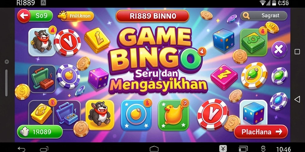 Tampilan gameplay seru dalam aplikasi Bingo RI889.