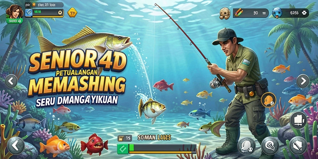 Tangkapan ikan yang luar biasa dalam gameplay SENIOR4D.