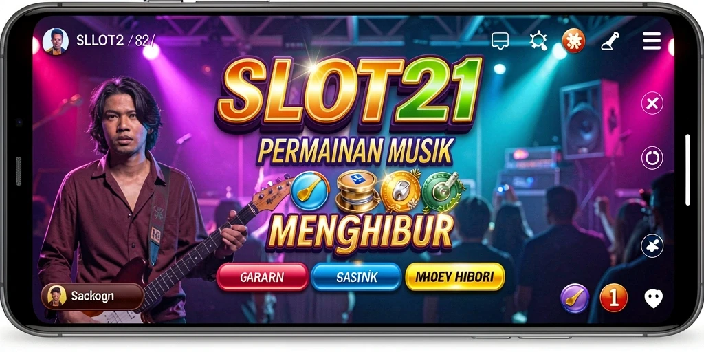Tampilan gameplay di SLOT21 dengan nuansa musik yang menyenangkan.