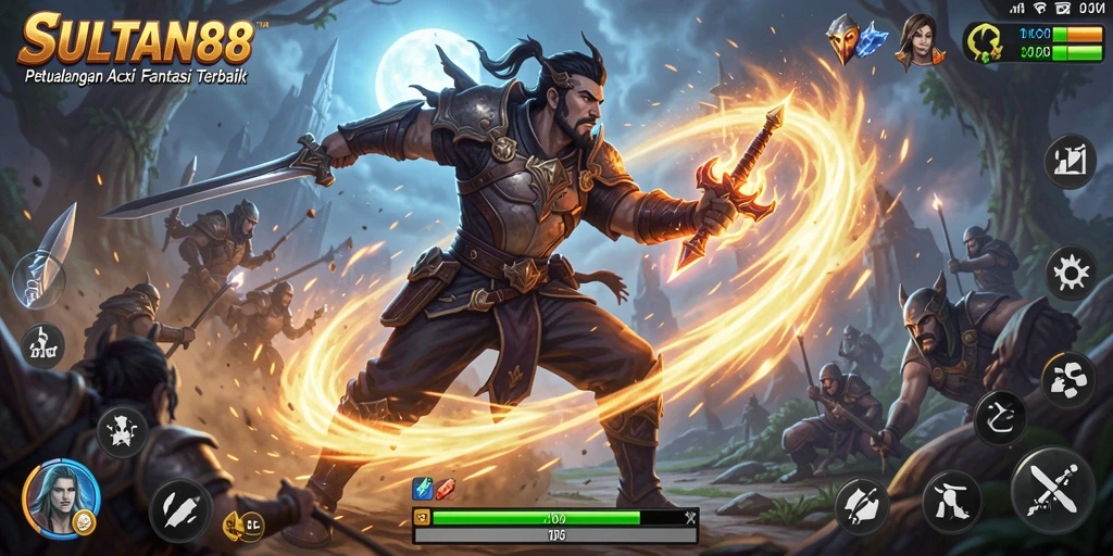 Tampilan gameplay seru dari SULTAN88 menunjukkan aksi pertarungan yang mendebarkan.