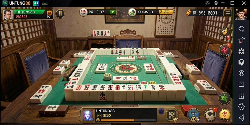 Tampilan layar permainan UNTUNG88 dengan grafik Mahjong yang menarik.