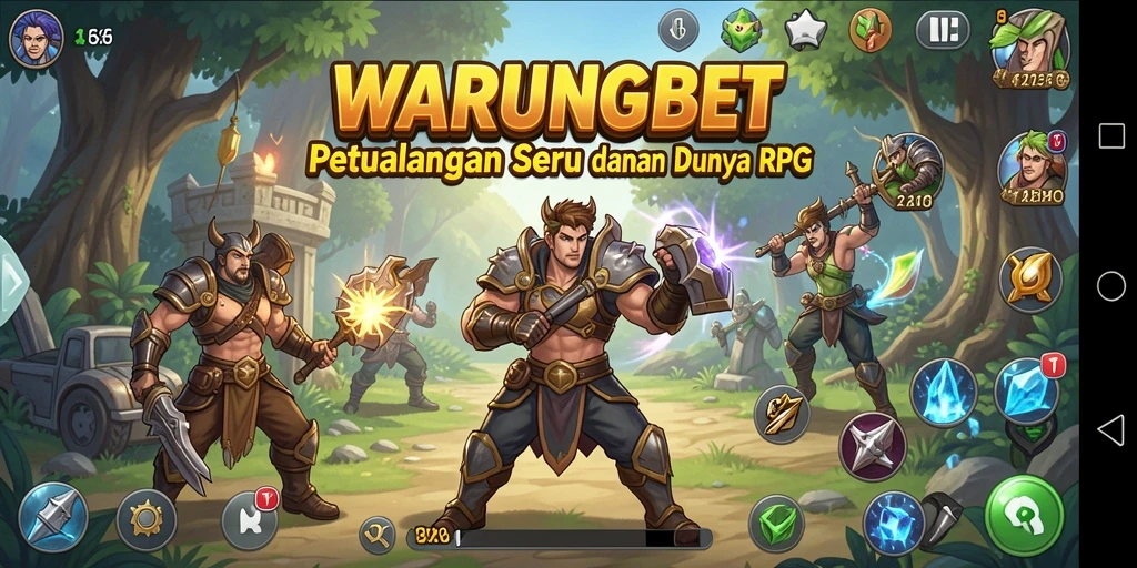 Screenshot WARUNGBET menampilkan aksi mendebarkan dalam pertempuran RPG.