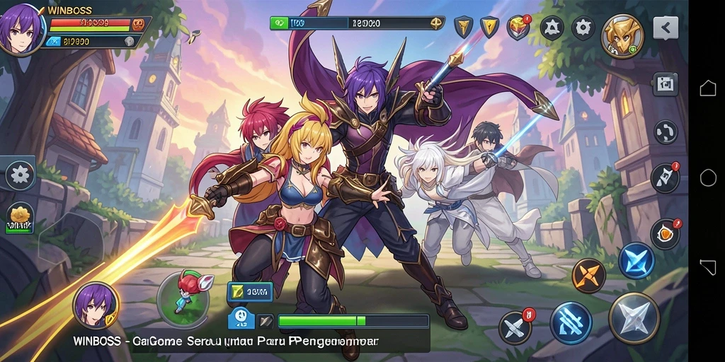 Tampilan gameplay seru di <strong>WINBOSS</strong> dengan karakter anime yang menawan.